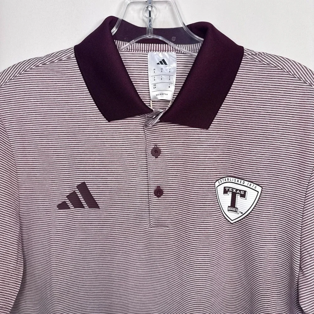NWT Adidas Texas A&M Aggies Ultimate365 Golf Polo Men's S Maroon White $80